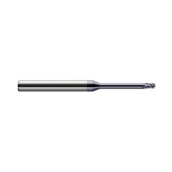 Harvey Tool 3/64 Cutter dia. x 0.0710 in. x 0.4800 in. Reach Carbide Ball End Mill, 4 Flutes, AlTiN Coated 769247-C3 - main